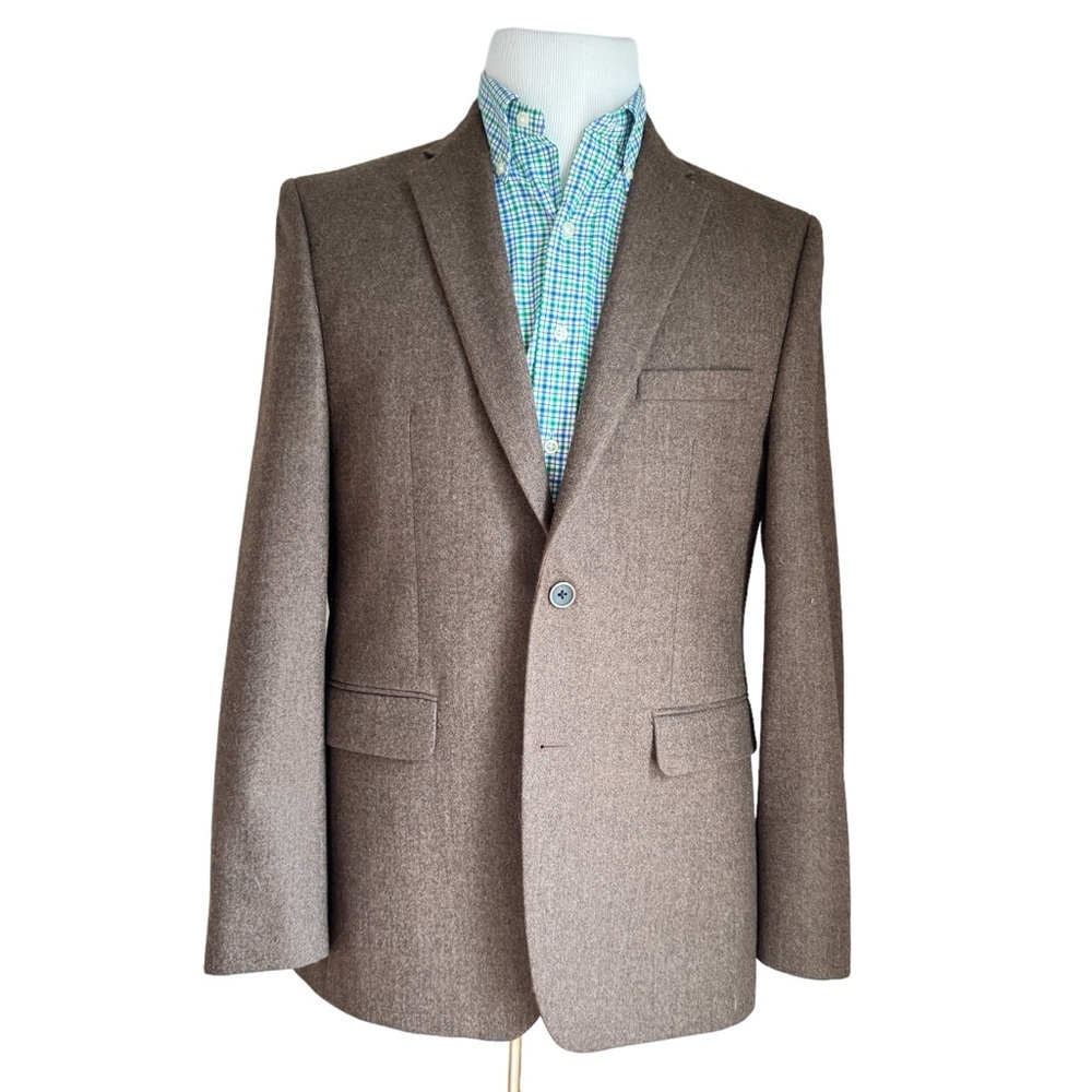 Vince Camuto Mens Brown Mordent Fit Button Sport Coat Blazer Size 40R